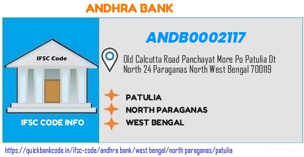 Andhra Bank Patulia ANDB0002117 IFSC Code