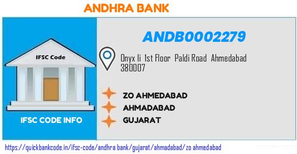 Andhra Bank Zo Ahmedabad ANDB0002279 IFSC Code