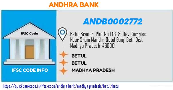Andhra Bank Betul ANDB0002772 IFSC Code