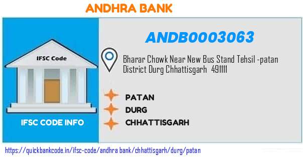 Andhra Bank Patan ANDB0003063 IFSC Code
