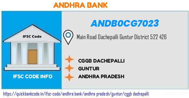 Andhra Bank Cggb Dachepalli ANDB0CG7023 IFSC Code