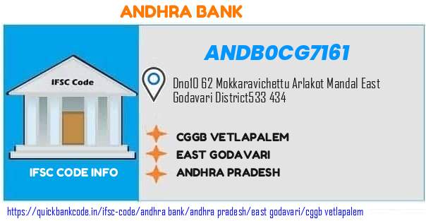 Andhra Bank Cggb Vetlapalem ANDB0CG7161 IFSC Code