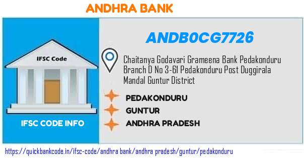 Andhra Bank Pedakonduru ANDB0CG7726 IFSC Code