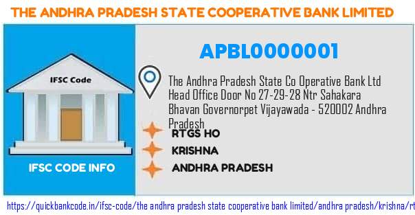 The Andhra Pradesh State Cooperative Bank Rtgs Ho APBL0000001 IFSC Code