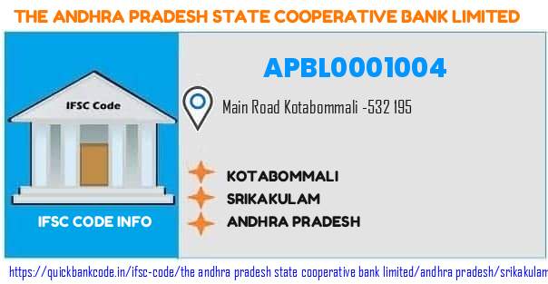 The Andhra Pradesh State Cooperative Bank Kotabommali APBL0001004 IFSC Code