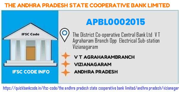 The Andhra Pradesh State Cooperative Bank V T Agraharambranch APBL0002015 IFSC Code