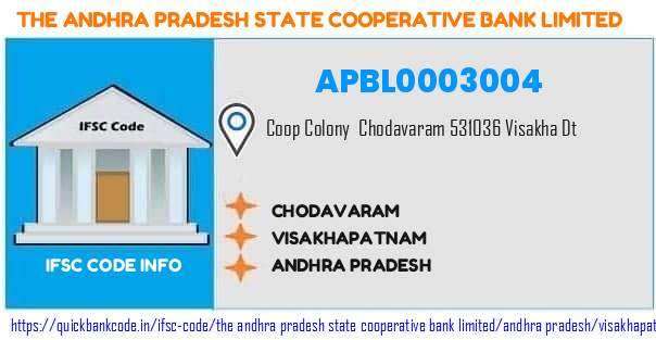 The Andhra Pradesh State Cooperative Bank Chodavaram APBL0003004 IFSC Code
