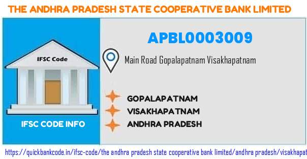 The Andhra Pradesh State Cooperative Bank Gopalapatnam APBL0003009 IFSC Code