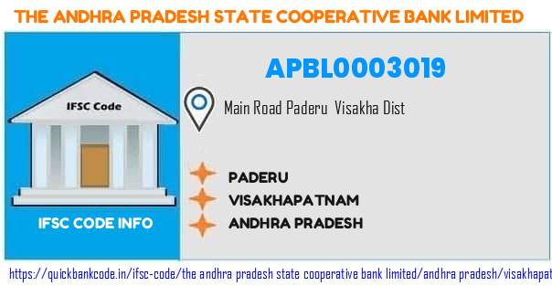 The Andhra Pradesh State Cooperative Bank Paderu APBL0003019 IFSC Code