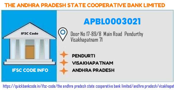 The Andhra Pradesh State Cooperative Bank Pendurti APBL0003021 IFSC Code