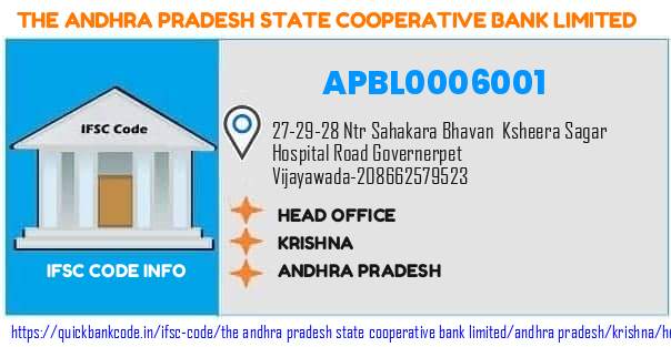 The Andhra Pradesh State Cooperative Bank Head Office APBL0006001 IFSC Code