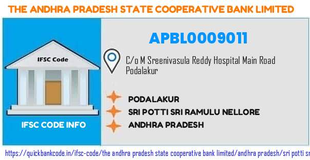 The Andhra Pradesh State Cooperative Bank Podalakur APBL0009011 IFSC Code