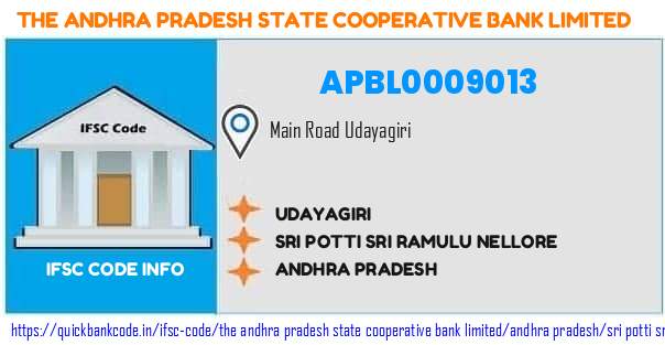 The Andhra Pradesh State Cooperative Bank Udayagiri APBL0009013 IFSC Code