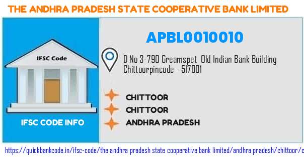 The Andhra Pradesh State Cooperative Bank Chittoor APBL0010010 IFSC Code