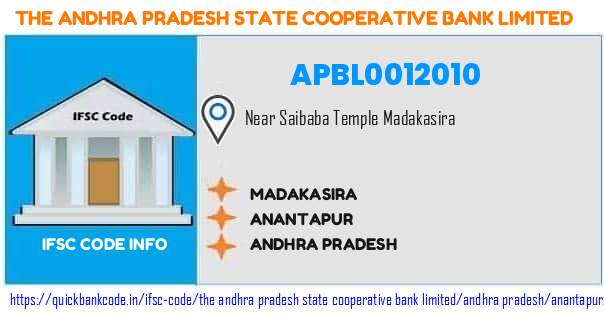 The Andhra Pradesh State Cooperative Bank Madakasira APBL0012010 IFSC Code