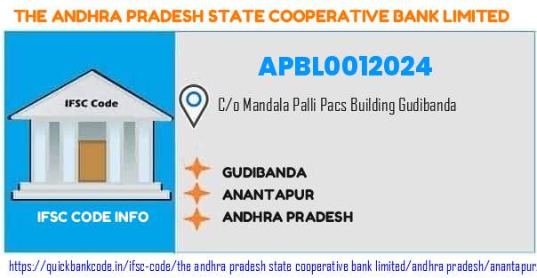 The Andhra Pradesh State Cooperative Bank Gudibanda APBL0012024 IFSC Code