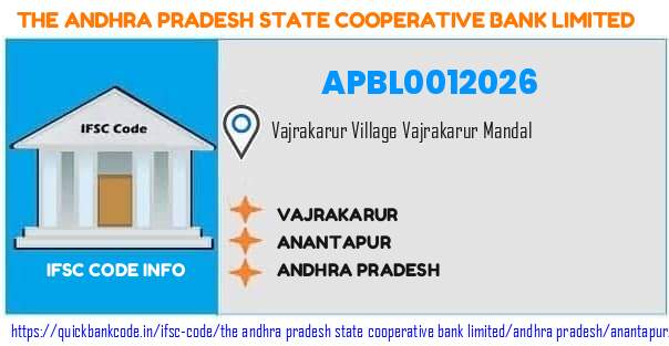 The Andhra Pradesh State Cooperative Bank Vajrakarur APBL0012026 IFSC Code