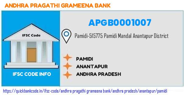 Andhra Pragathi Grameena Bank Pamidi APGB0001007 IFSC Code