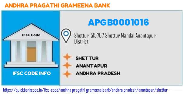 Andhra Pragathi Grameena Bank Shettur APGB0001016 IFSC Code