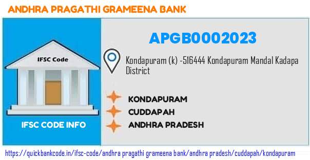 Andhra Pragathi Grameena Bank Kondapuram APGB0002023 IFSC Code