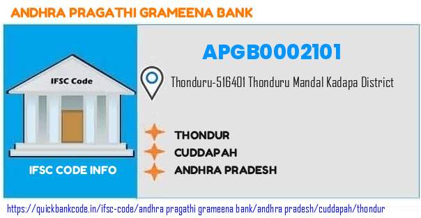 Andhra Pragathi Grameena Bank Thondur APGB0002101 IFSC Code