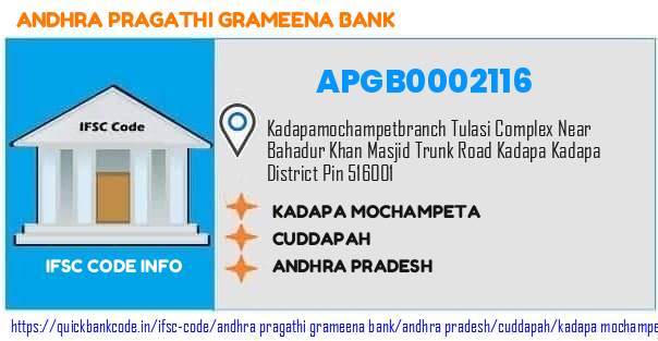 Andhra Pragathi Grameena Bank Kadapa Mochampeta APGB0002116 IFSC Code