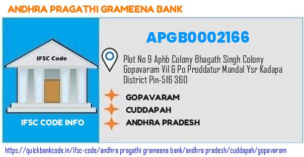 Andhra Pragathi Grameena Bank Gopavaram APGB0002166 IFSC Code