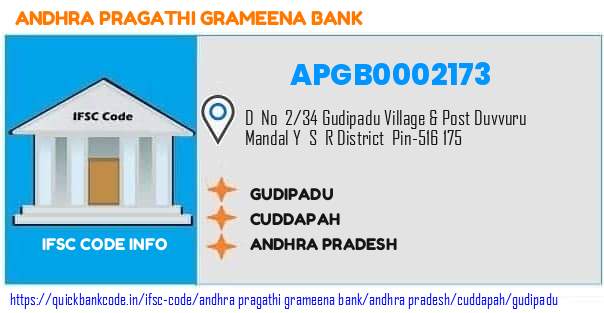 Andhra Pragathi Grameena Bank Gudipadu APGB0002173 IFSC Code