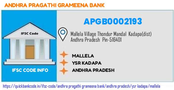 Andhra Pragathi Grameena Bank Mallela APGB0002193 IFSC Code