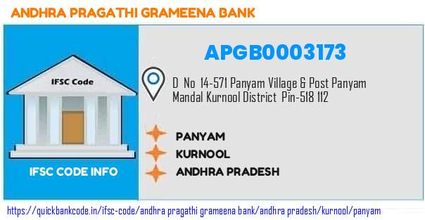 Andhra Pragathi Grameena Bank Panyam APGB0003173 IFSC Code