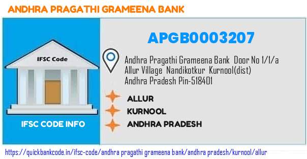 Andhra Pragathi Grameena Bank Allur APGB0003207 IFSC Code