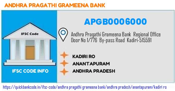 Andhra Pragathi Grameena Bank Kadiri Ro APGB0006000 IFSC Code