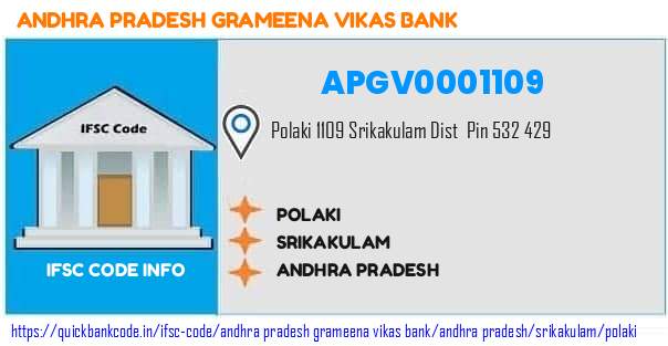 Andhra Pradesh Grameena Vikas Bank Polaki APGV0001109 IFSC Code