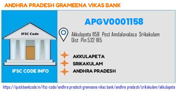 Andhra Pradesh Grameena Vikas Bank Akkulapeta APGV0001158 IFSC Code