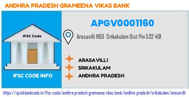 Andhra Pradesh Grameena Vikas Bank Arasavilli APGV0001160 IFSC Code