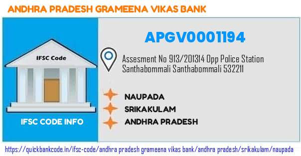 Andhra Pradesh Grameena Vikas Bank Naupada APGV0001194 IFSC Code