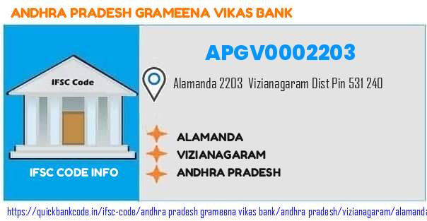 Andhra Pradesh Grameena Vikas Bank Alamanda APGV0002203 IFSC Code