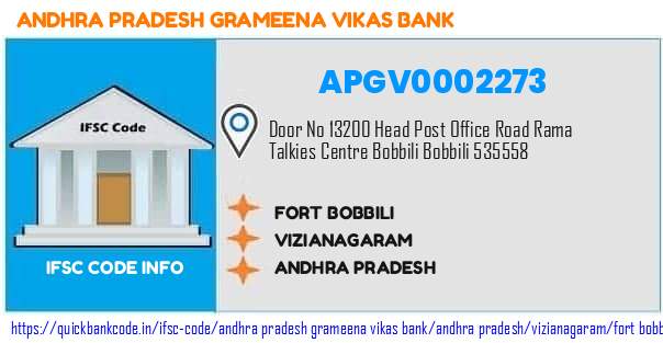 Andhra Pradesh Grameena Vikas Bank Fort Bobbili APGV0002273 IFSC Code