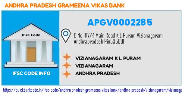 Andhra Pradesh Grameena Vikas Bank Vizianagaram K L Puram APGV0002285 IFSC Code