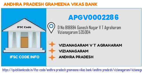 Andhra Pradesh Grameena Vikas Bank Vizianagaram V T Agraharam APGV0002286 IFSC Code