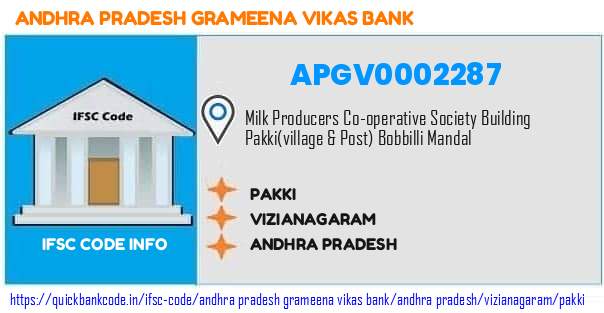 Andhra Pradesh Grameena Vikas Bank Pakki APGV0002287 IFSC Code