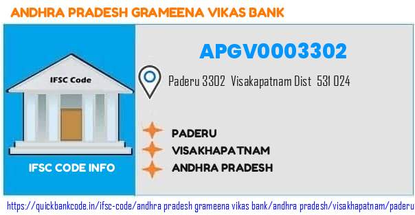 APGV0003302 Andhra Pradesh Grameena Vikas Bank. PADERU