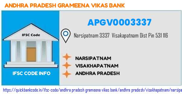 APGV0003337 Andhra Pradesh Grameena Vikas Bank. NARSIPATNAM