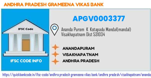 Andhra Pradesh Grameena Vikas Bank Anandapuram APGV0003377 IFSC Code