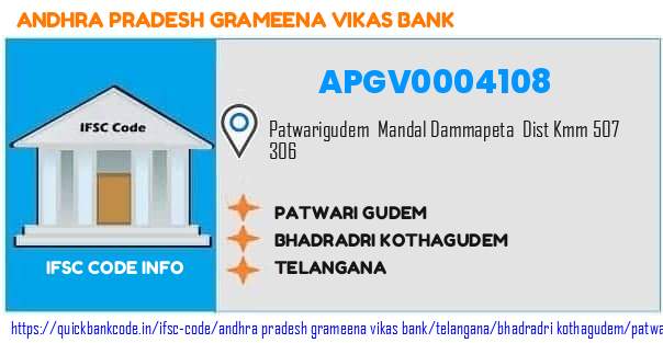 Andhra Pradesh Grameena Vikas Bank Patwari Gudem APGV0004108 IFSC Code