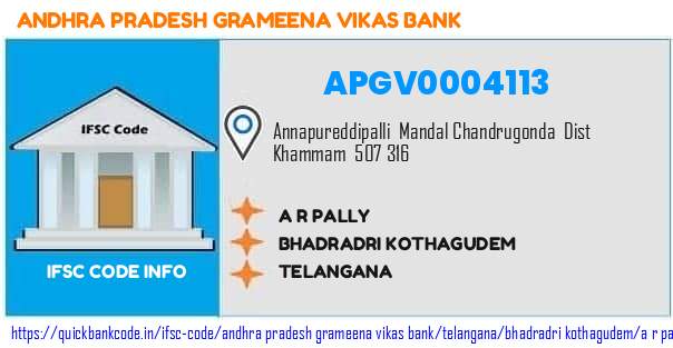 Andhra Pradesh Grameena Vikas Bank A R Pally APGV0004113 IFSC Code