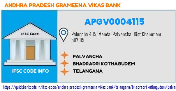 Andhra Pradesh Grameena Vikas Bank Palvancha APGV0004115 IFSC Code