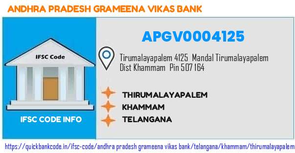 Andhra Pradesh Grameena Vikas Bank Thirumalayapalem APGV0004125 IFSC Code