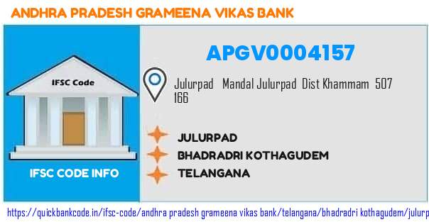 Andhra Pradesh Grameena Vikas Bank Julurpad APGV0004157 IFSC Code
