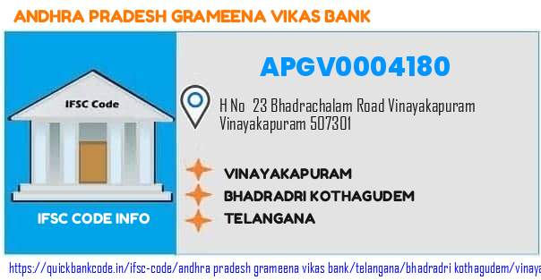 Andhra Pradesh Grameena Vikas Bank Vinayakapuram APGV0004180 IFSC Code